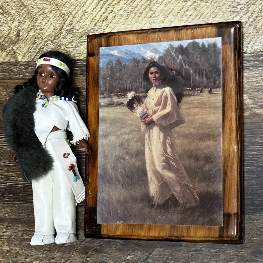 Vintage Native American Doll and Picture